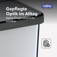 Odpadkový kôš s pedálom Rotho Paso s vekom, 40 l, antracitový, plast bez BPA, 35,3 x 29,5 x 67,6 cm 7