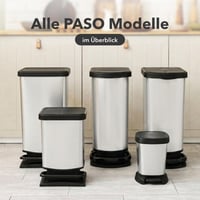 Odpadkový kôš s pedálom Rotho Paso s vekom, 40 l, antracitový, plast bez BPA, 35,3 x 29,5 x 67,6 cm 9