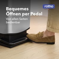 Odpadkový kôš s pedálom Rotho Paso s vekom, 40 l, antracitový, plast bez BPA, 35,3 x 29,5 x 67,6 cm 4