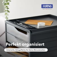 Rotho Spacemaker kancelársky box so 5 zásuvkami, priehľadný/antracitový, plast bez BPA, 33,5 x 28,5 x 32 cm 5