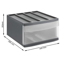 Rotho Systemix ladica za pohranu s 1 ladicom, antracit/prozirna, 39,5x34x20,3 cm, plastika bez BPA 4