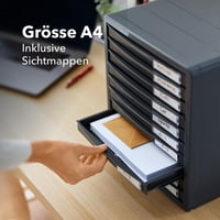 Rotho Timeless kancelársky organizér s 10 zásuvkami, plast bez BPA, antracitovo sivá, 34,5 x 29 x 32 cm 7