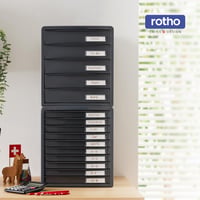 Rotho Timeless kancelársky organizér s 10 zásuvkami, plast bez BPA, antracitovo sivá, 34,5 x 29 x 32 cm 8