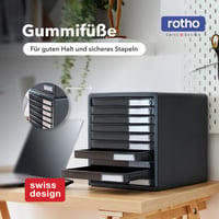 Rotho Timeless kancelársky organizér s 10 zásuvkami, plast bez BPA, antracitovo sivá, 34,5 x 29 x 32 cm 6