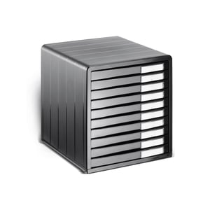 Rotho Timeless kancelársky organizér s 10 zásuvkami, plast bez BPA, antracitovo sivá, 34,5 x 29 x 32 cm