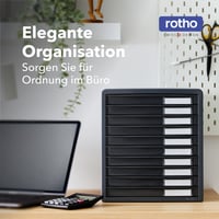 Rotho Timeless kancelársky organizér s 10 zásuvkami, plast bez BPA, antracitovo sivá, 34,5 x 29 x 32 cm 4