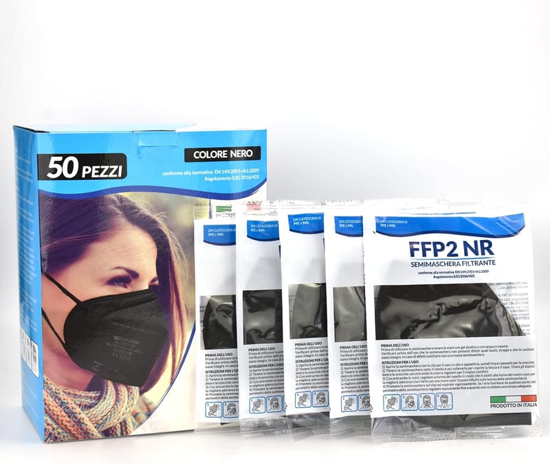 Rotoform FFP2 Maszk 50 db Fekete CE Certified Made in EU