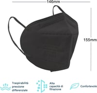 Rotoform FFP2 Maszk 50 db Fekete CE Certified Made in EU 5