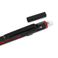 Mechanická ceruzka rOtring 600 – 0,5 mm HB – čierna – ergonomické celokovové telo 3