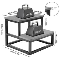 Taburet cu 2 Trepte Rottogoon pentru Adulți și Copii, Antiderapant, Lemn și Metal, Capacitate de 200 kg, Colțuri Rotunjite, Gri 3