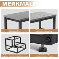 Taburet cu 2 Trepte Rottogoon pentru Adulți și Copii, Antiderapant, Lemn și Metal, Capacitate de 200 kg, Colțuri Rotunjite, Gri 5