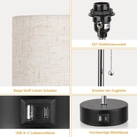 ROTTOGOON 3 Színű Hőmérséklet Asztali Lámpa USB A és C Csatlakozóval Hálószobai LED Lámpa - Otmeal 5