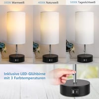 Rottogoon 3 színű hőmérséklet-szabályozható asztali lámpa USB-A/C csatlakozással 2