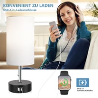 Rottogoon 3 színű hőmérséklet-szabályozható asztali lámpa USB-A/C csatlakozással 4