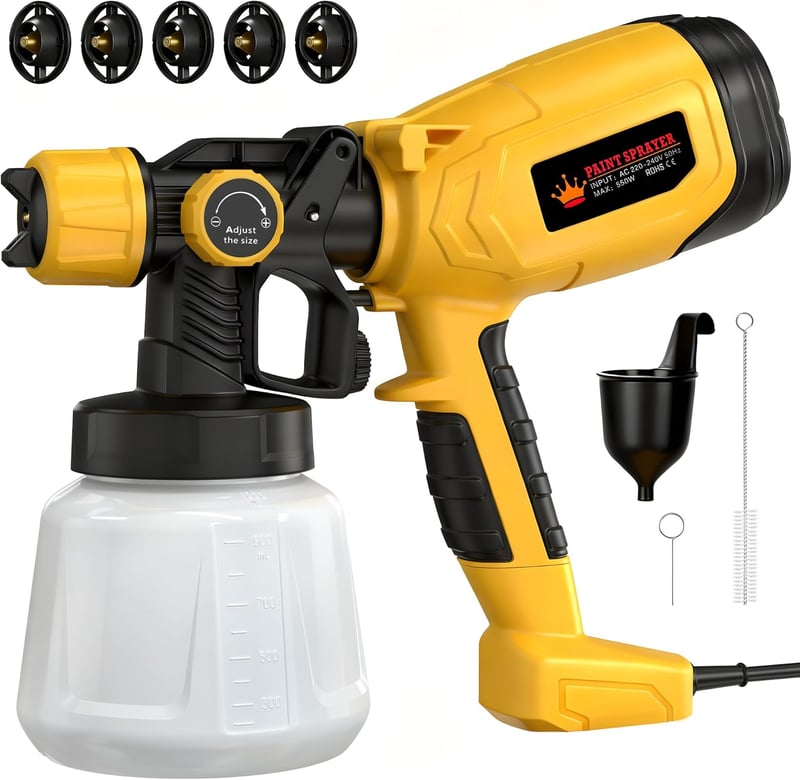 ROTTOGOON 550W Festékszóró 32000 fordulat/perc 1400ml 5 fúvóka 3 minta