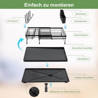 Rottogoon Uscător de vase extensibil pentru blatul de bucătărie – Negru, suport pliabil pentru vase 9