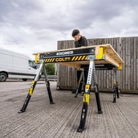 Roughneck COLT 600E potporni stalci (par) - Čelični stalak visoke nosivosti, nosivost 589 kg, noge podesive visine, protuklizni, 2 kom. 4
