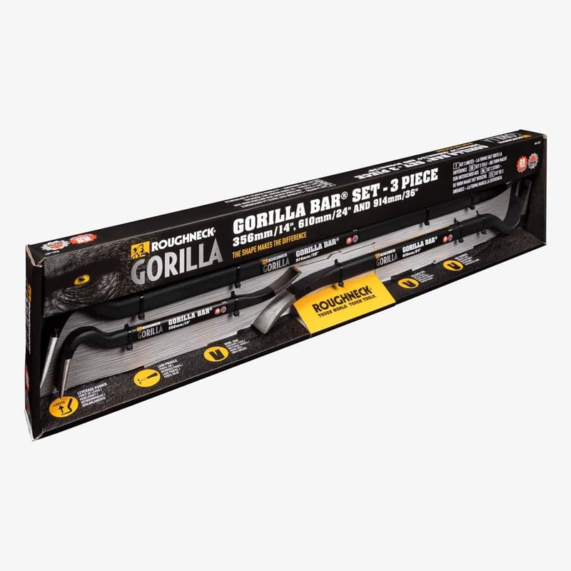 Set de răngi Roughneck Gorilla Bar, 3 piese - 14", 24" și 36" - Oțel de înaltă calitate, mâner cu strat de pulbere