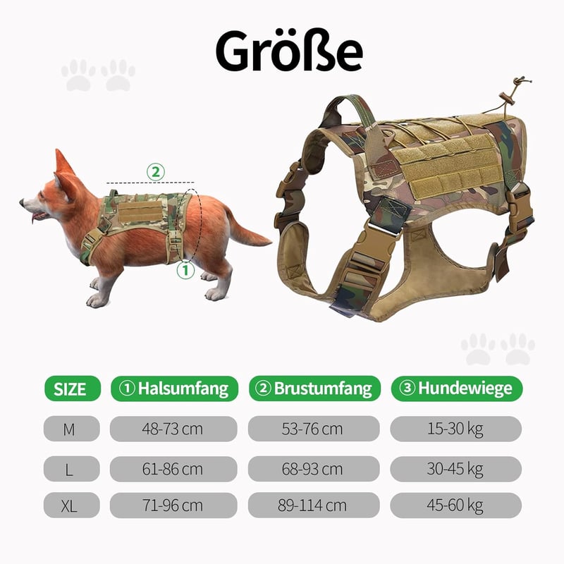 Roujune Húzásgátló Kutyahám XL Méret Légáteresztő Kamuflázs