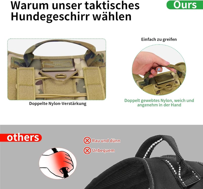 Roujune Húzásgátló Kutyahám XL Méret Légáteresztő Kamuflázs