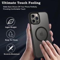 Magnetický kryt ROUMAYMAY pre iPhone 12 Pro Max kompatibilný s MagSafe – matný priehľadný tenký čierny kryt na telefón 2
