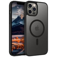 Magnetický kryt ROUMAYMAY pre iPhone 12 Pro Max kompatibilný s MagSafe – matný priehľadný tenký čierny kryt na telefón 1