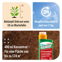 Erbicid concentrat Roundup AC 400 ml - neselectiv, cu acțiune prin contact foliar, eficient pentru toate plantele verzi 2