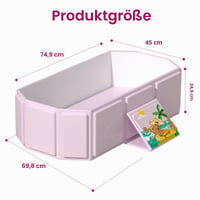 ROUSKY skladacia prenosná detská vanička, 75 x 45 x 24 cm, od 0 do 6 rokov, ružová 7