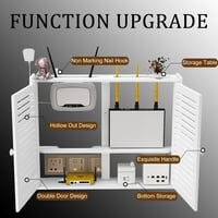 Router rack Fali Tartó Lebegő Polc WiFi Tárolódoboz 42×10×50cm 5