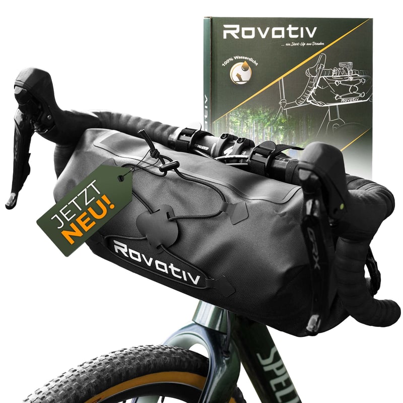 Rovativ Bikepacking taška na riadidlá 9,5L, 100% vodotesná, na gravel bicykel, cyklotaška na riadidlá