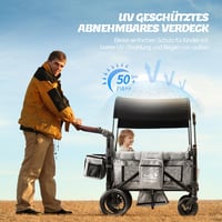 Rovique összecsukható kétüléses gyermekkocsí tetővel, összes terepen használható 3