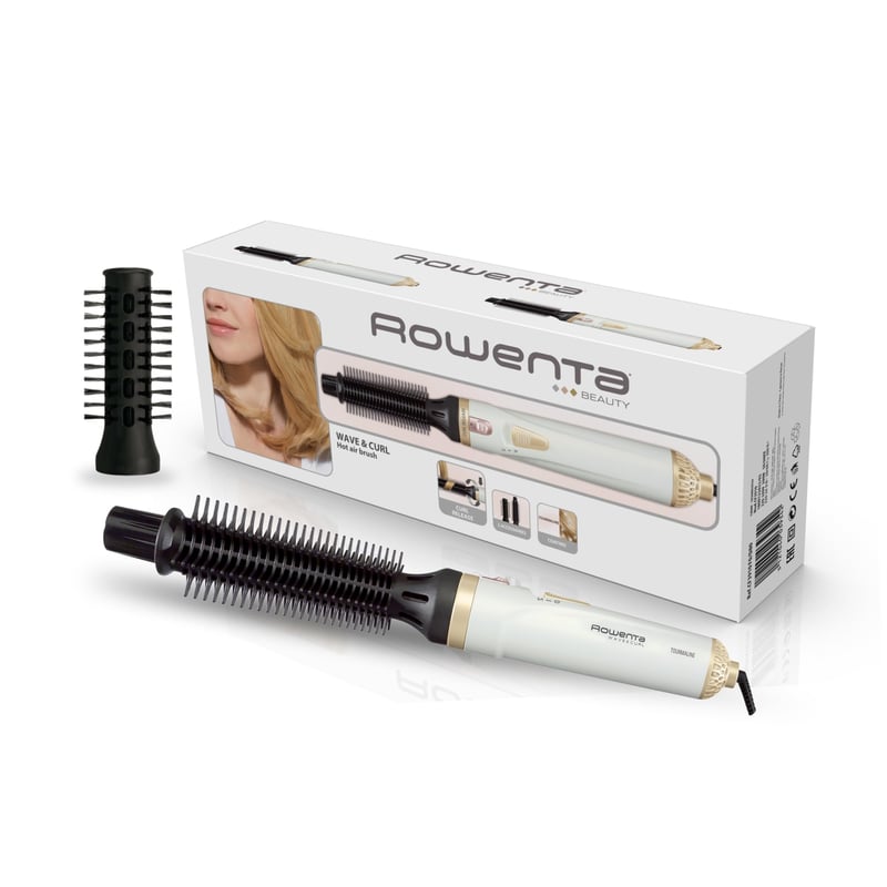 Perie de coafat cu aer cald Rowenta Curl Release CF3910 - Perie cu aer cald pentru ondularea părului