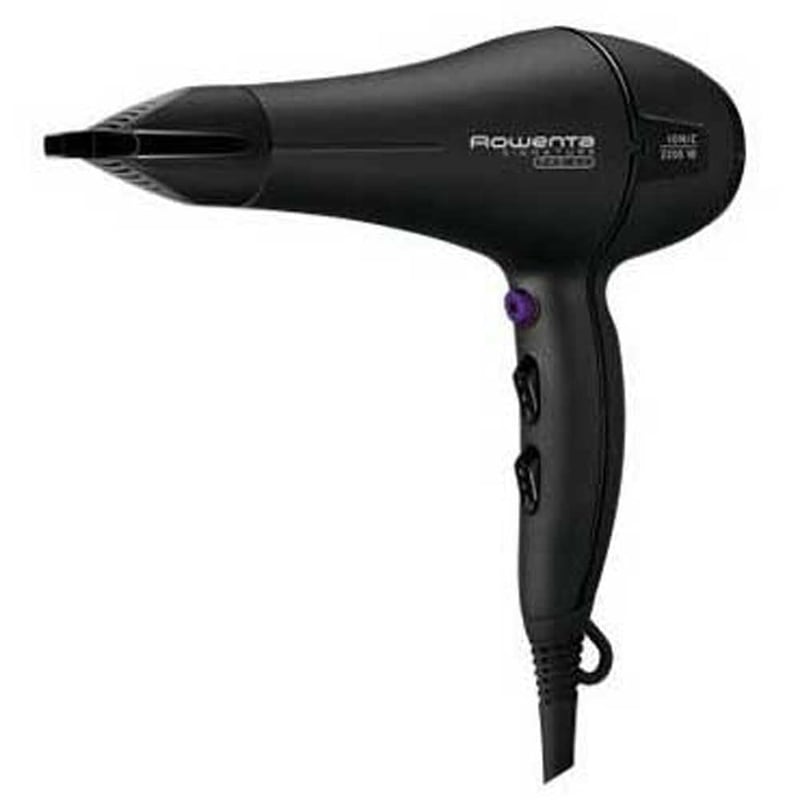 Uscător de păr Rowenta CV7840 Signature Pro AC 2200W, ionic, negru, 2 viteze, 3 trepte de temperatură, cu concentrator și difuzor