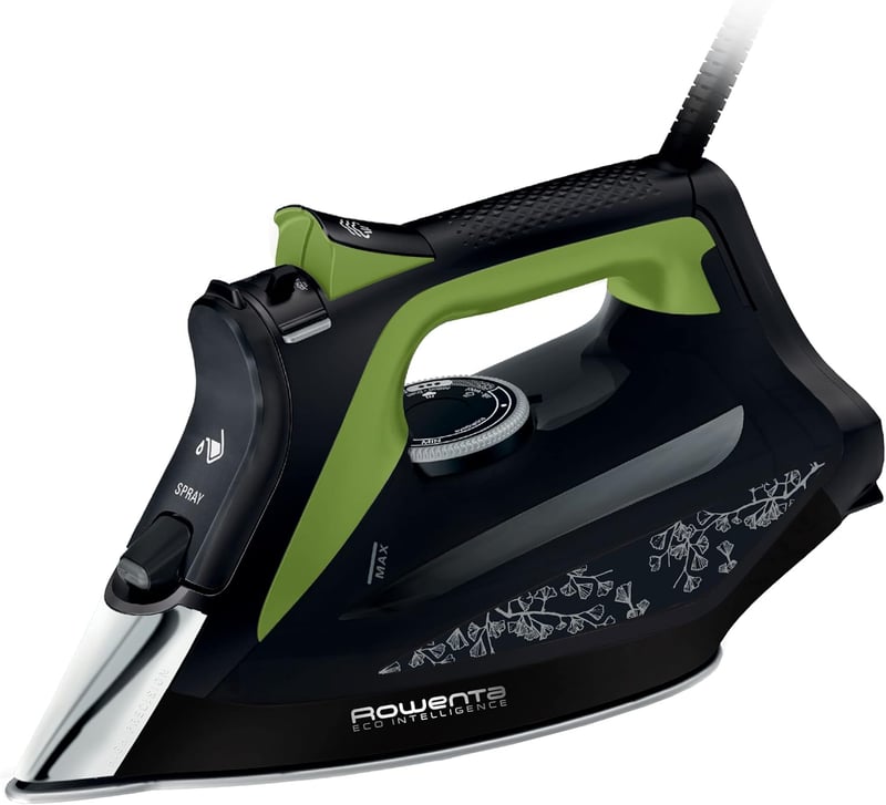 Fier de călcat cu abur Rowenta Eco Intelligence DW6330, 2500W, debit de abur 45g/min - negru/verde