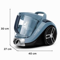 Bezvreckový vysávač Rowenta RO4871 Compact Power XXL, 2,5 l nádoba, cyklónová technológia, nadstavec na zvieracie chlpy, vysokoúčinná sacia hubica, modrá/strieborná 8