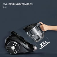 Bezvreckový vysávač Rowenta RO4871 Compact Power XXL, 2,5 l nádoba, cyklónová technológia, nadstavec na zvieracie chlpy, vysokoúčinná sacia hubica, modrá/strieborná 4
