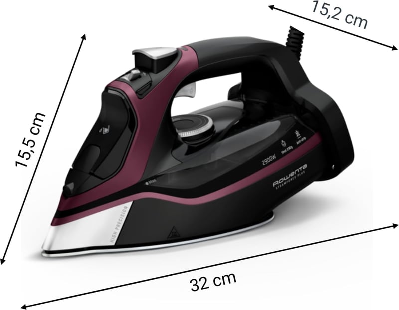 Rowenta Steamforce gőzvasaló 2900W, 45g/perc folyamatos gőz, Microsteam HD talp