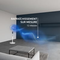 Stojanový ventilátor Rowenta Turbo Silence VU5650F0, 35 dB, 12 rýchlostí, s diaľkovým ovládaním – biely 3