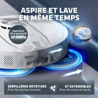 Robotický vysávač a mop Rowenta X-PLORER Series 580 Max RR9547E0, samočistiaci a sušiaci mop, automatické vyprázdňovanie nádoby na prach, 10000 Pa, biely 4