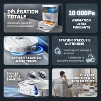 Robotický vysávač a mop Rowenta X-PLORER Series 580 Max RR9547E0, samočistiaci a sušiaci mop, automatické vyprázdňovanie nádoby na prach, 10000 Pa, biely 2