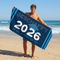 Rowjoy Mikrovláknový plážový uterák Maturita 2026 Darček pre chlapcov a dievčatá, 80x160 cm, Modrý 2