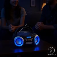Prenosný CD prehrávač Roxelle CD-300 Bluetooth FM rádio USB AUX RGB osvetlenie LCD displej čierny — chybný (stav: pozri 2. obrázok) 10