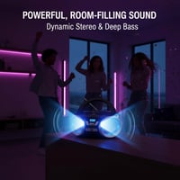 Prenosný CD prehrávač Roxelle CD-300 Bluetooth FM rádio USB AUX RGB osvetlenie LCD displej čierny — chybný (stav: pozri 2. obrázok) 8