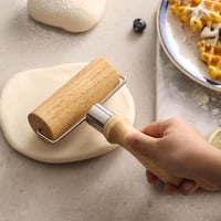 RoxNvm 2 darabos tésztahengerl szett, kicsi és közepes fa hengerl, pizza és sütemény készítéshez 3