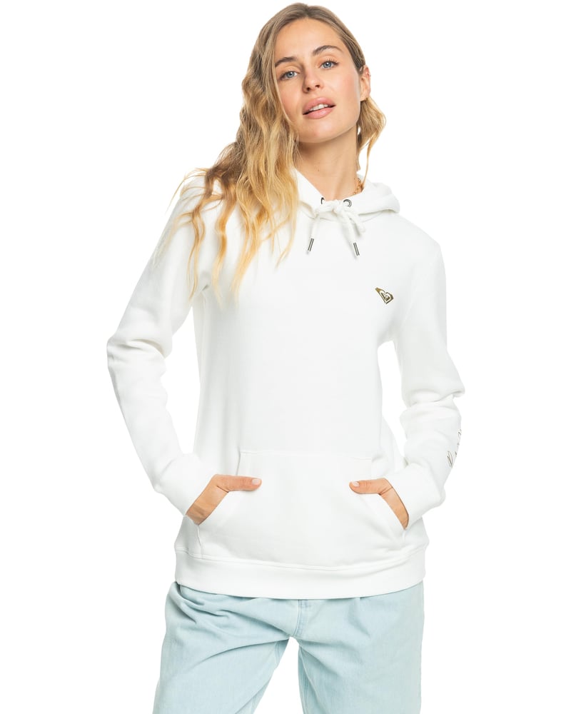 Hanorac pentru femei Roxy Itia Foil Script - Bright White - Mărimea M