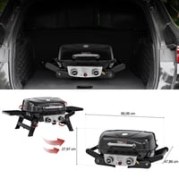 Prenosný plynový gril Royal Gourmet s 2 horákmi, výkon 5 kW, so sklápacími bočnými stolíkmi, na balkón a terasu, čierny 4