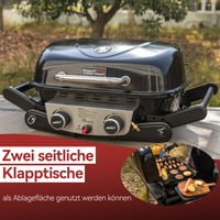 Prenosný plynový gril Royal Gourmet s 2 horákmi, výkon 5 kW, so sklápacími bočnými stolíkmi, na balkón a terasu, čierny 7