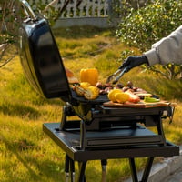 Prenosný plynový gril Royal Gourmet s 2 horákmi, výkon 5 kW, so sklápacími bočnými stolíkmi, na balkón a terasu, čierny 2