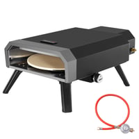 Royal Gourmet Gázos Pizzasütő Kompakt Pizzagrill 30 cm Pizzakővel 4 kW Teljesítménnyel Gázcsővel és Szabályozóval Összecsukható Lábakkal Kül 1