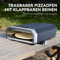 Royal Gourmet Gázos Pizzasütő Kompakt Pizzagrill 30 cm Pizzakővel 4 kW Teljesítménnyel Gázcsővel és Szabályozóval Összecsukható Lábakkal Kül 5